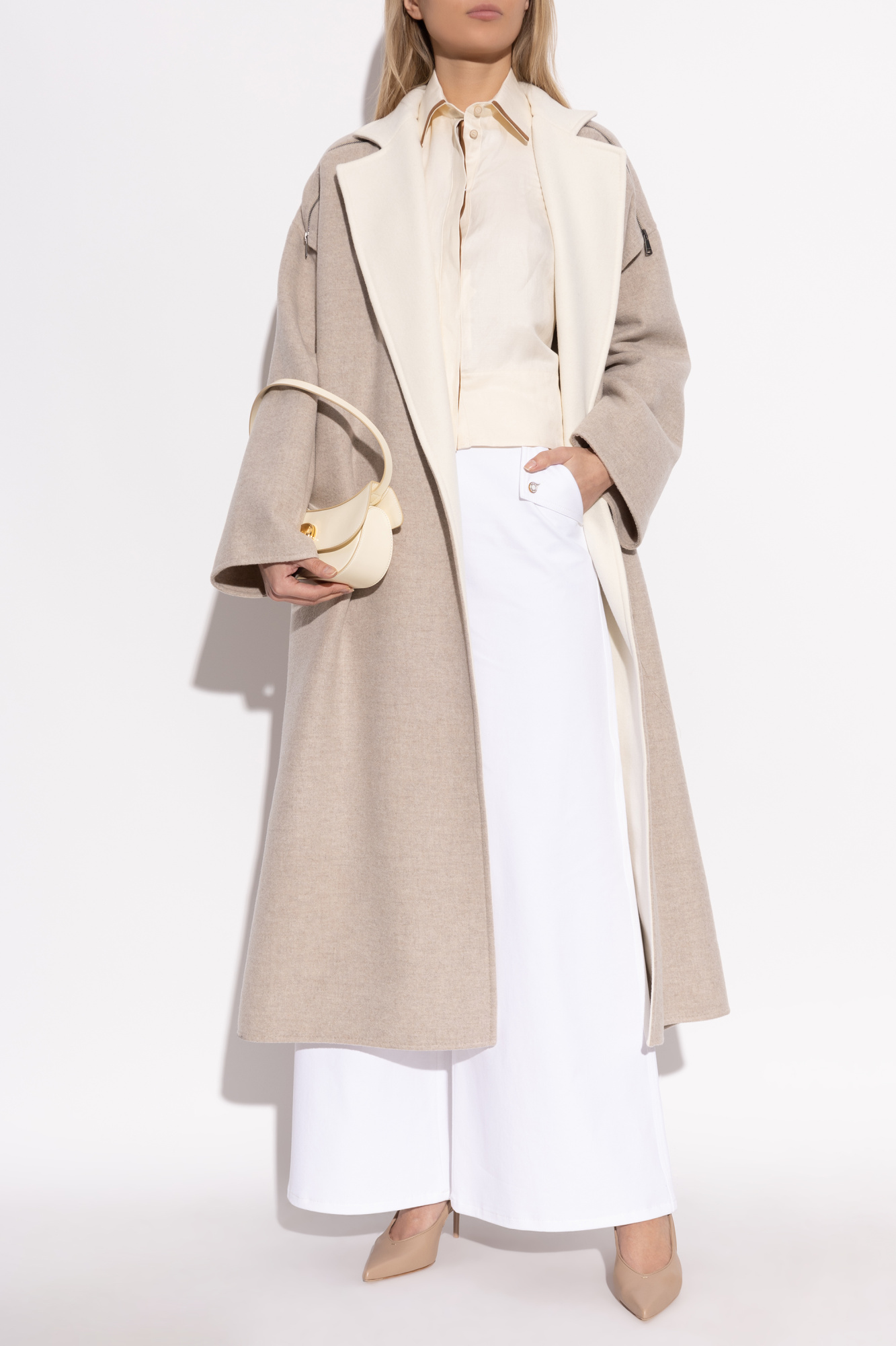 Beige Coat Amour Max Mara - Vitkac Italy
